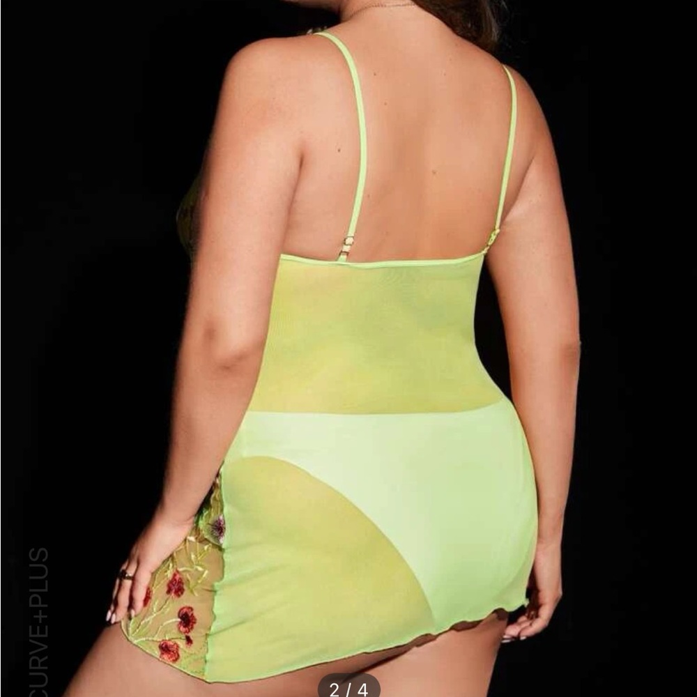 Floral Embroidered Mesh Underwire Slips Nwot Gem